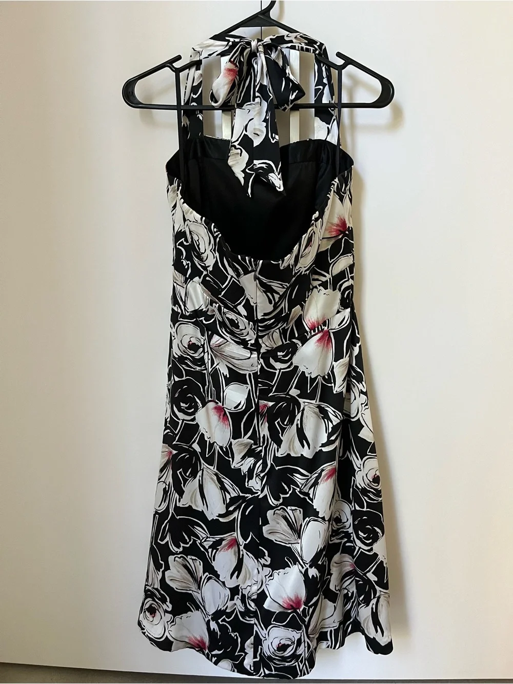 WHBM silk floral halter dress
